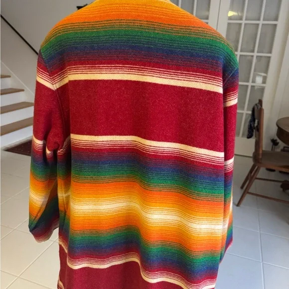Woolrich wool x-large vintage blanket western 
southwest Aztec striped jacket - Picture 3 of 13